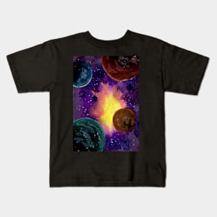 Colorful Space and Planets Kids T-Shirt